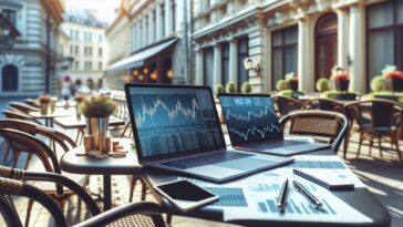 Joven analizando criptomonedas y finanzas digitales